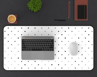 Polka Dot Desk Mat | Modern Desk Accessory | Large Bohemian Aesthetic Mouse Pad | Desk Pad