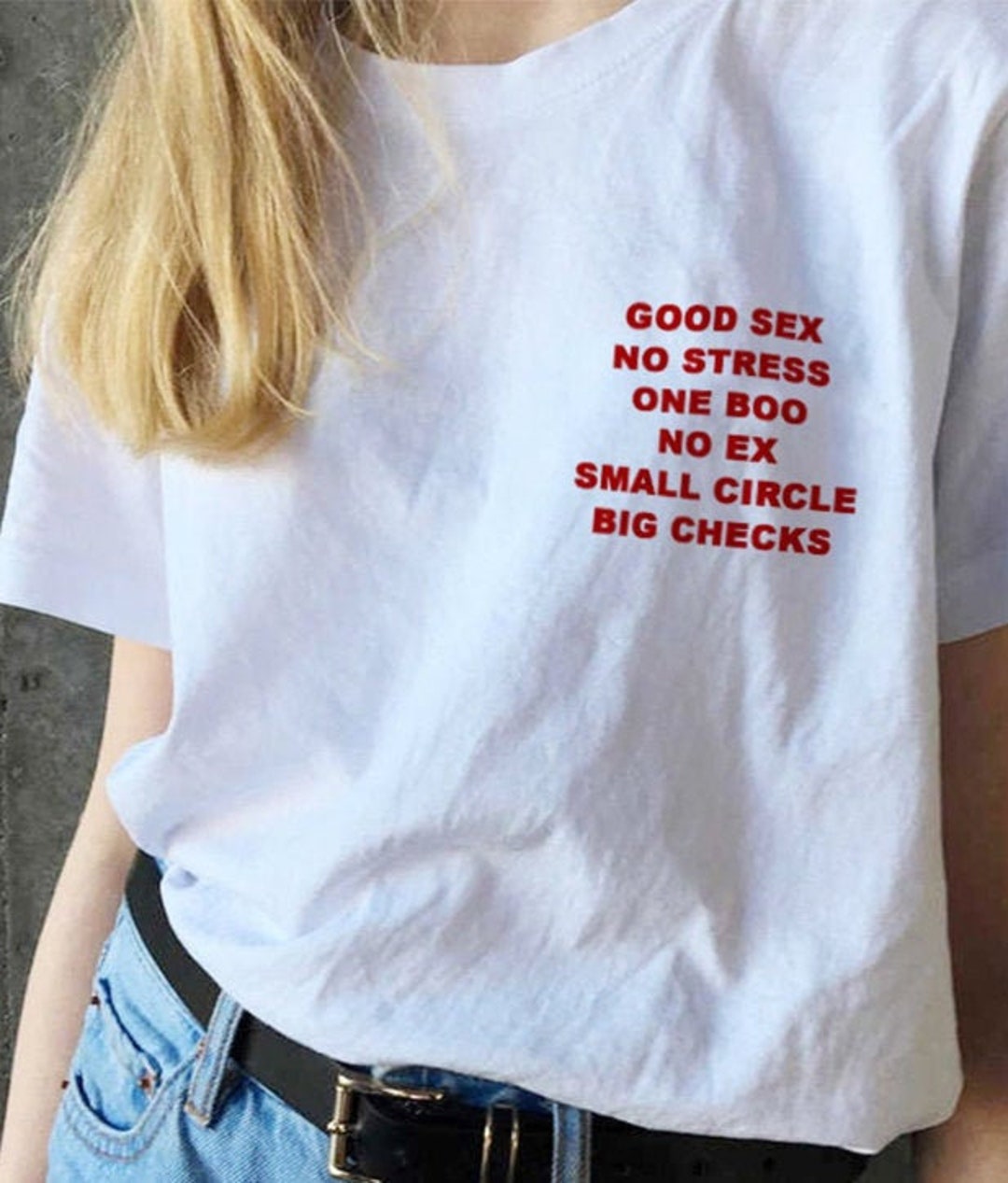 Good Sex No Stress One Boo No Ex Small Circle Big Checks image