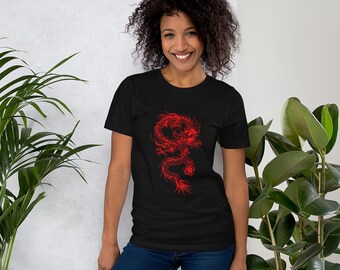 RED DRAGON 六本木 Tシャツ Japanese Dragon Shirt | Red Dragon T-shirt | Traditional