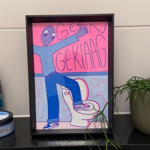 Geen geklaag, bril omlaag A4 riso print
