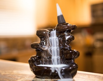 Backflow Incense Burner | Waterfall Incense Burner | Incense Holder | Relaxation Gift | Incense Cones | Ceramic Incense Burner | Spa Decor