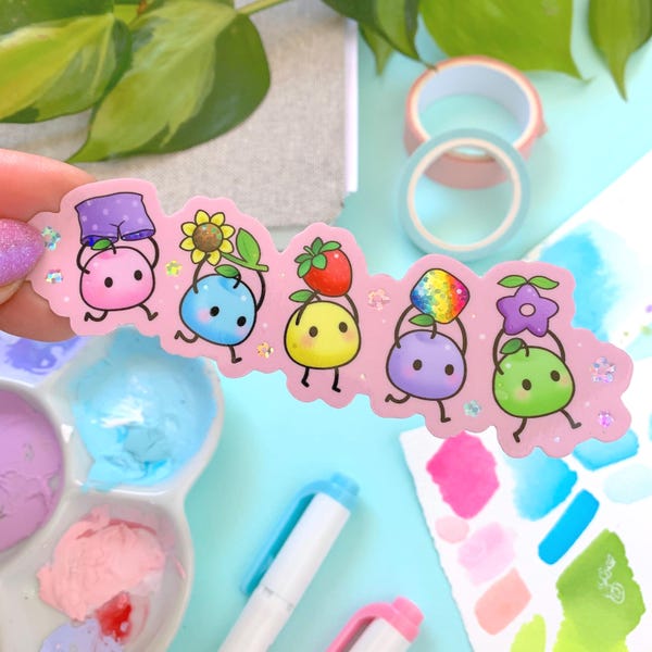 GLITTER Junimo Forest Spirits Stardew Valley Video Game Sticker by Michelle Coffee