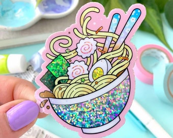 GLITTER Japanese Ramen Noodle Bowl STICKER by Michelle Coffee