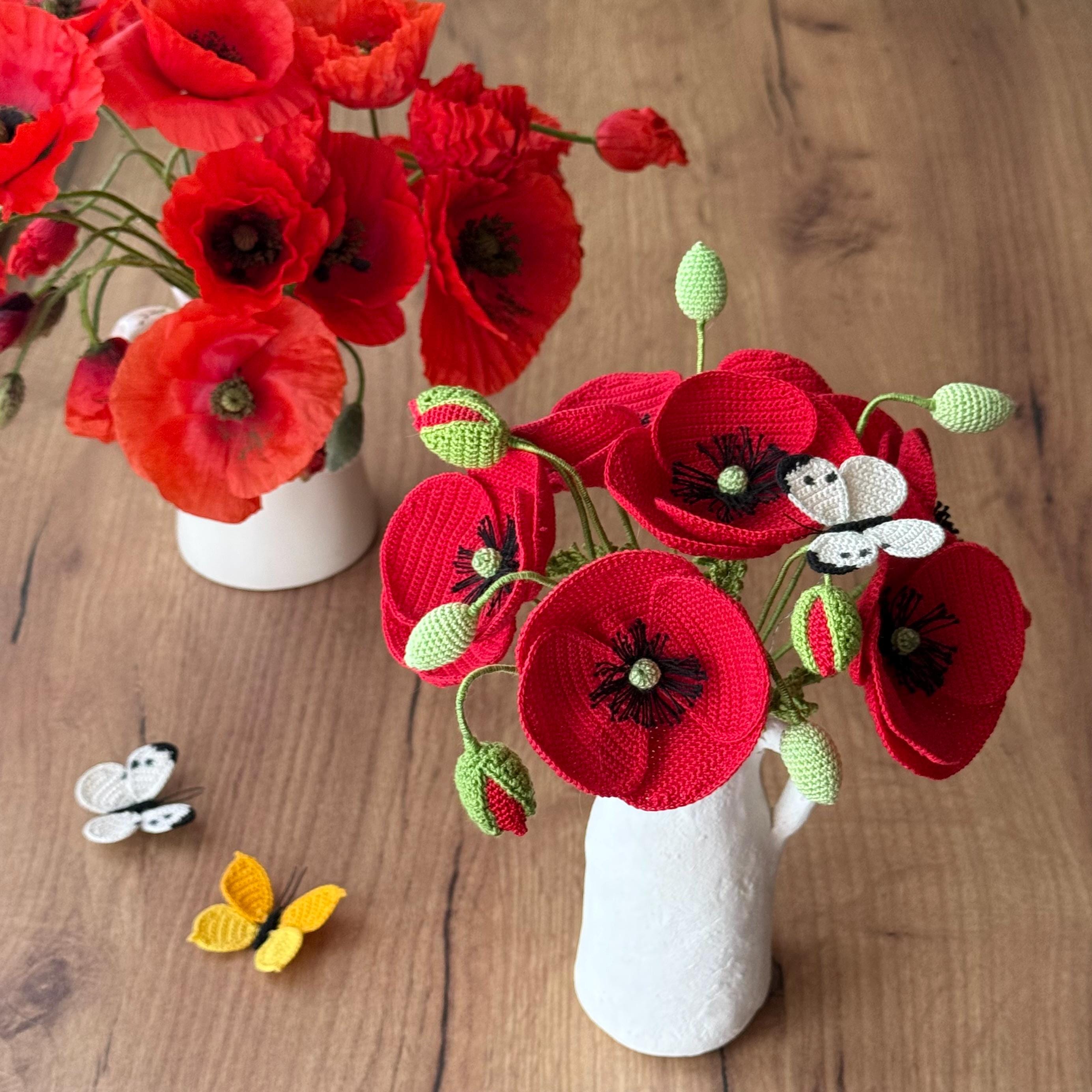 Poppy Flower Digital Crochet Pattern – PDF – Realistic Floral