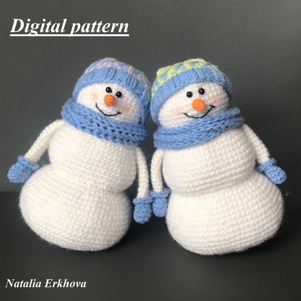 Digital crochet pattern Snowman (includes knitted Cap and Scarf)
