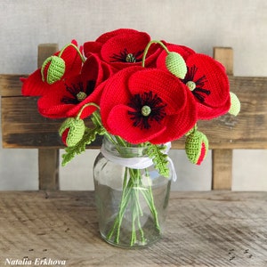 Digital crochet pattern Poppy Flower