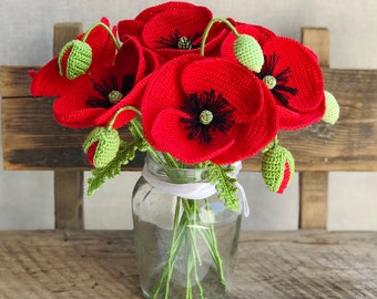 Digital crochet pattern Poppy Flower