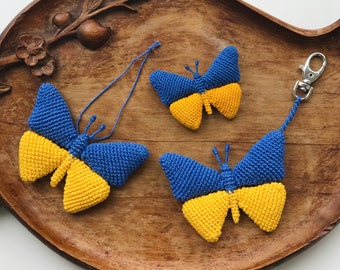 Digital Crochet Butterfly Pattern – PDF Tutorial – Brooch, Keychain, Bag Charm – Spring Accessory – English Only