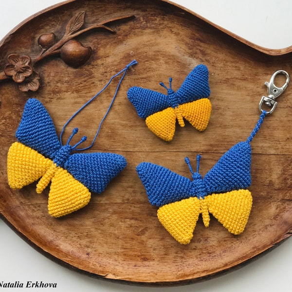 Digital crochet pattern  Butterfly in Ukrainian colors