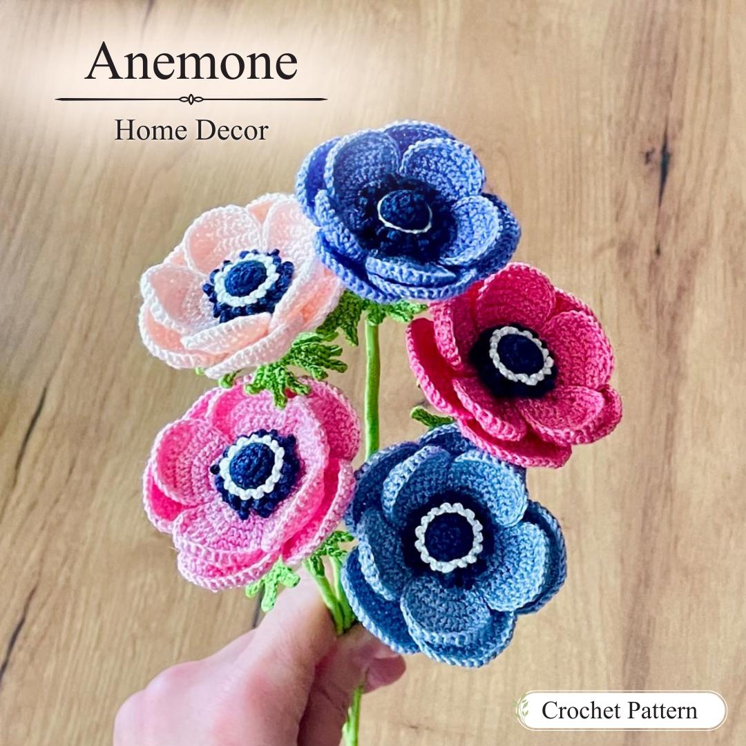 Anemone Crochet Pattern, Realistic Flower PDF, English - Etsy