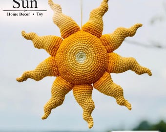 Sun Crochet Pattern, Home Decor, Hanging Decor, English PDF