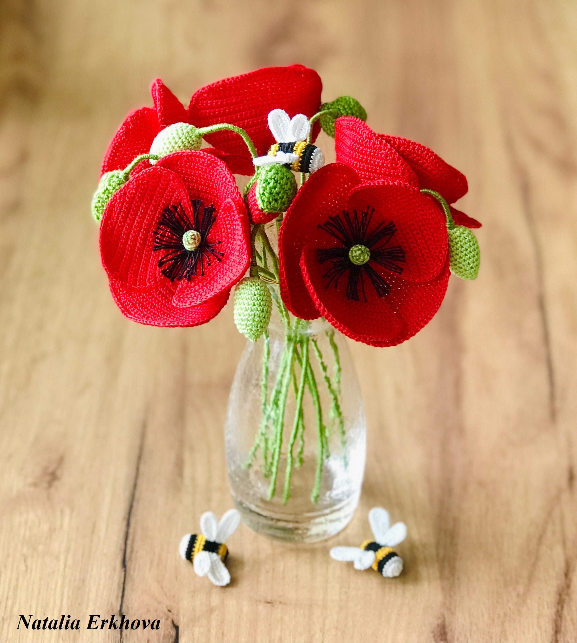 Digital Crochet Pattern Poppy Flower (english Language Only) - Etsy