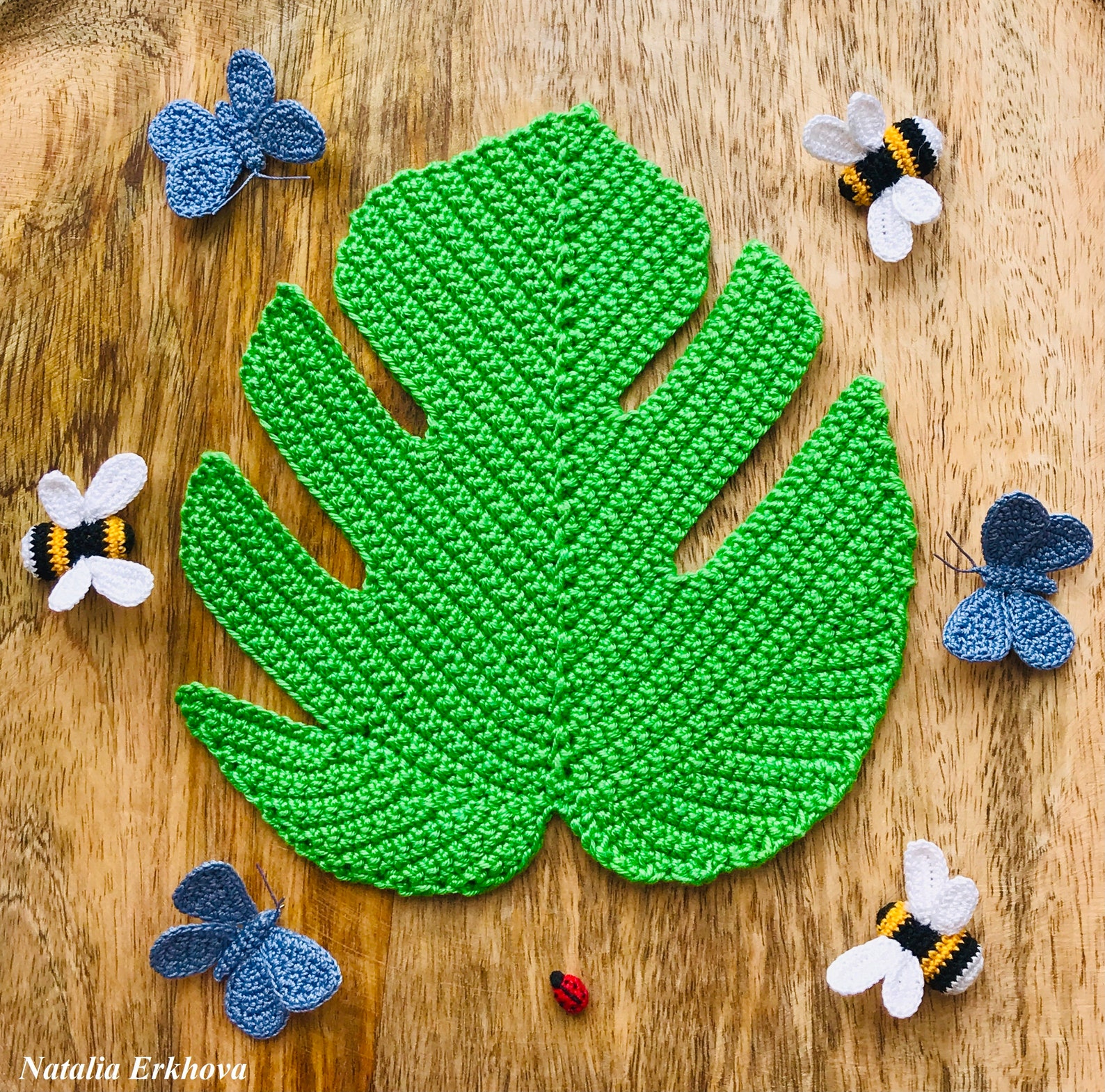 Digital Crochet Pattern Monstera Leaf Coaster Etsy