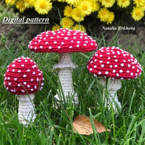 Digital crochet pattern Fly agaric mushrooms