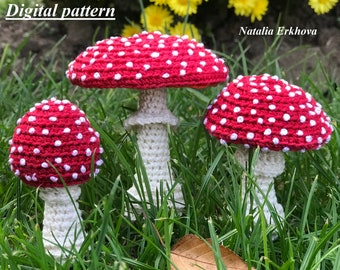 Digital crochet pattern Fly agaric mushrooms