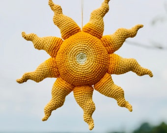Patrón digital de amigurumi de sol a crochet en PDF (solo en inglés)