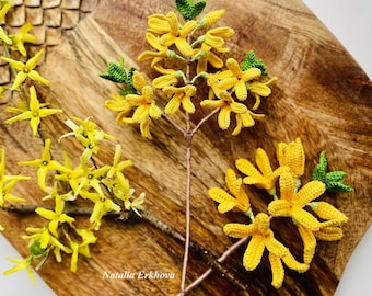 Forsythia Digital Crochet Flower Pattern PDF (English)