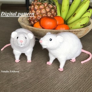 Patron numérique au crochet Rat réaliste image 1