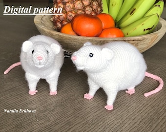 Patron numérique au crochet Rat réaliste