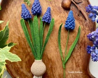 Digital crochet pattern Muscari flower