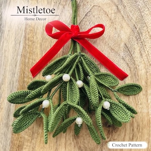 Mistletoe Crochet Pattern, Christmas Branch PDF Tutorial, Holiday Home Decor, English