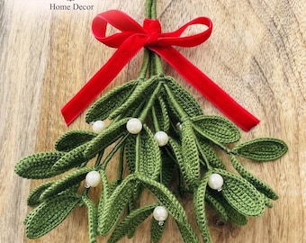 Mistletoe Crochet Pattern, Christmas Branch PDF Tutorial, Holiday Home Decor, English