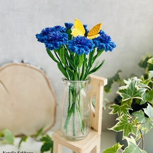 Cornflower Crochet Pattern PDF, Blue Flower Tutorial, Realistic Wildflower, Floral Home Decor, English Only image 10