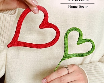 Heart Crochet Pattern, Wire Heart Tutorial, Valentine Home Decor (English PDF)