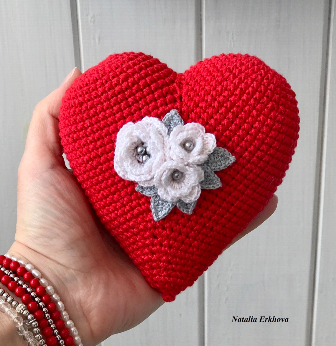 Crochet pattern red heart Crochet pattern for Valentines day Etsy
