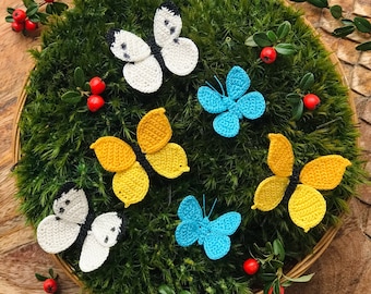 Digital Crochet Pattern "Three Butterflies" PDF (English only)