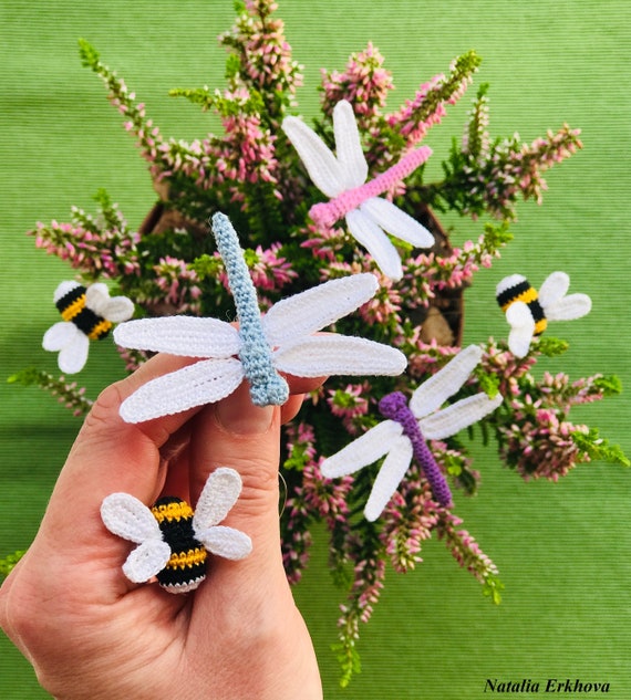 Bumblebee and Dragonfly Crochet Pattern PDF, Realistic Insects