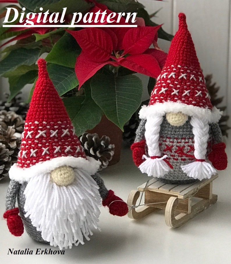 Digital crochet pattern Nordic Gnomes image 1