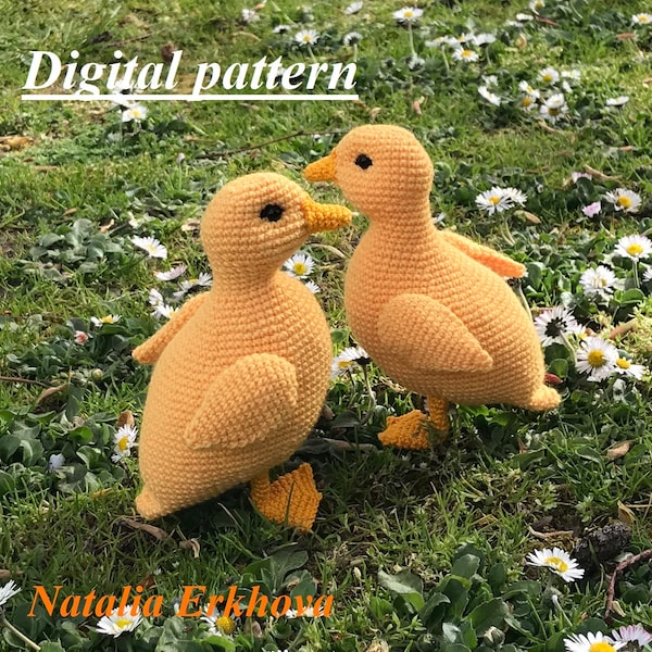 Digital crochet pattern yellow duckling, crochet duck, crochet tutorial - instant download, duck tutorial, gift idea