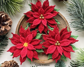 Digital Crochet Pattern Poinsettia (Christmas Star)