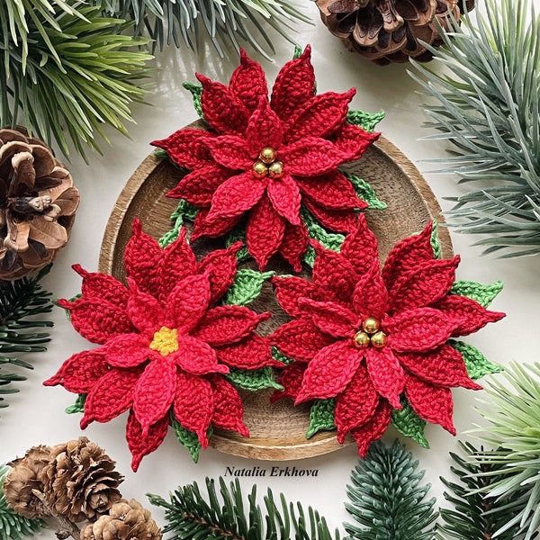 Digital Crochet Pattern Poinsettia (Christmas Star)