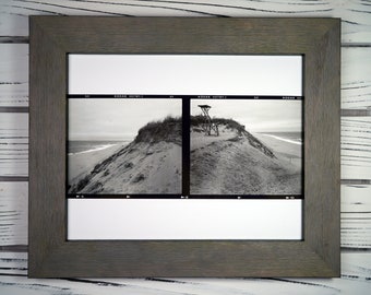 Cape Cod National Seashore double 2019 print with frame- Beach, East Coast, Medium Format Film, Black and White Photography, Massachusetts