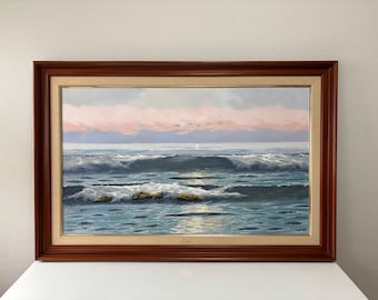 F. Verdu pintura a óleo pintura a óleo XXL grande mar motivo marinho pintor catalão espanhol arte pintura natureza morta desejo de viajar