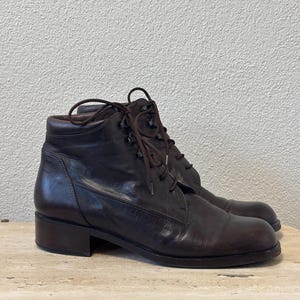 Everybody ankle boots women EU 40 US 9 Made in Italy brown leather vintage Gianni Ziliotto lace-up ankle boots dark Academia Shoes