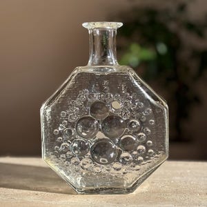 Stella Polaris vintage Riihimaen Lasi Nanny Still clear bottles vase Finnish design Finnish Riihimaki Riihimaen Oy Lasi Finland