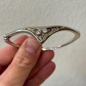 Bangle silver 925 brutalist modernist gold plated vintage designer classic statement