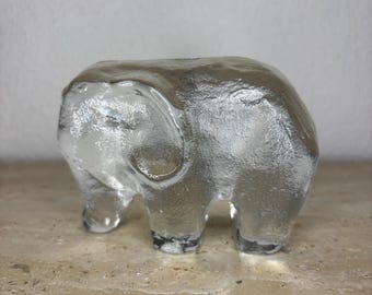 Glass Elephant Glass Elephant iced vintage Kosta Boda decoration glass figure collectible figure