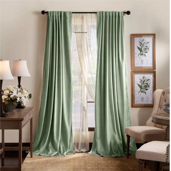 Sage Green Solid Color Curtains Home Decorative Set Of 2 Sage Green Solid Color Curtains Home, Sage Green Curtains Living Room