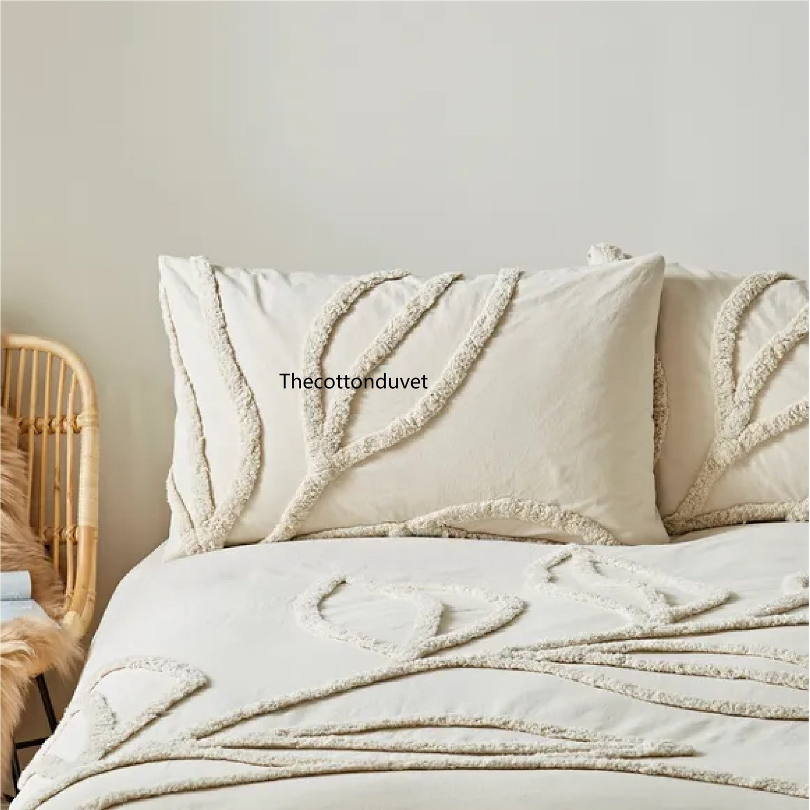 3 Pieces Set Cotton Tufted Duvet Cover Boho Bedding 100 Etsy