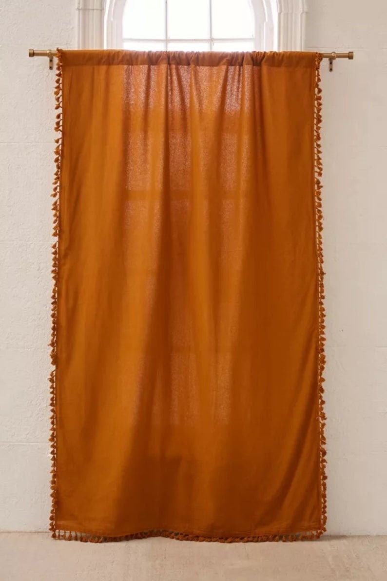 1 Panel Handmade Fringes Tassel Curtain Custom Window Etsy