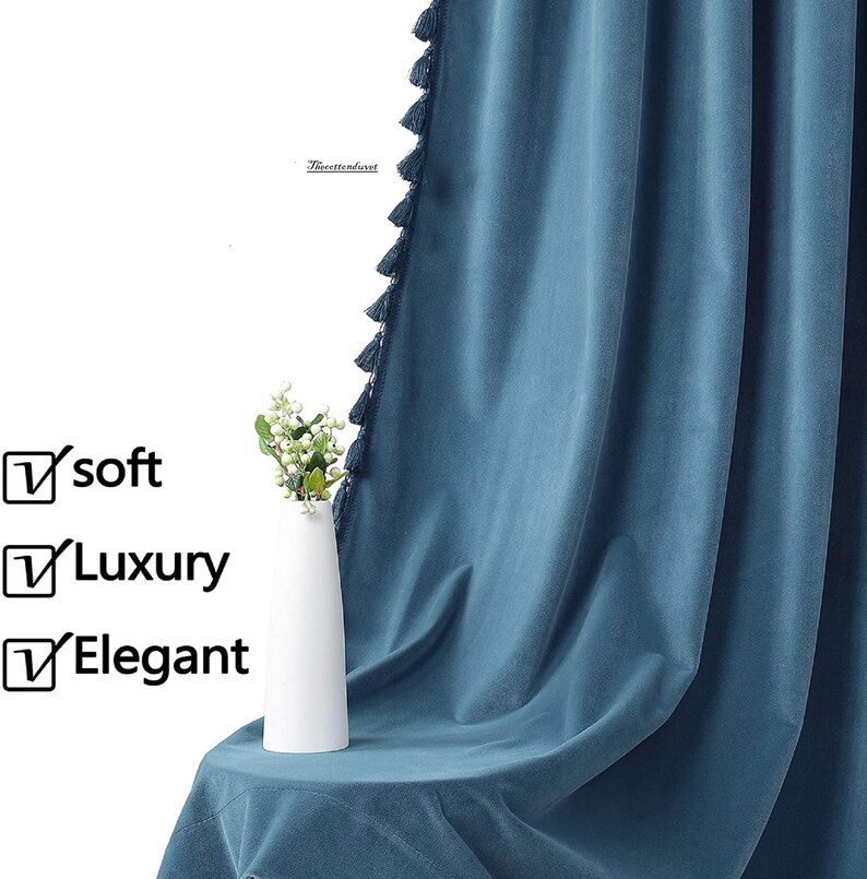 Tassels Shower Curtain Extra Long Farmhouse Shower Curtain Etsy