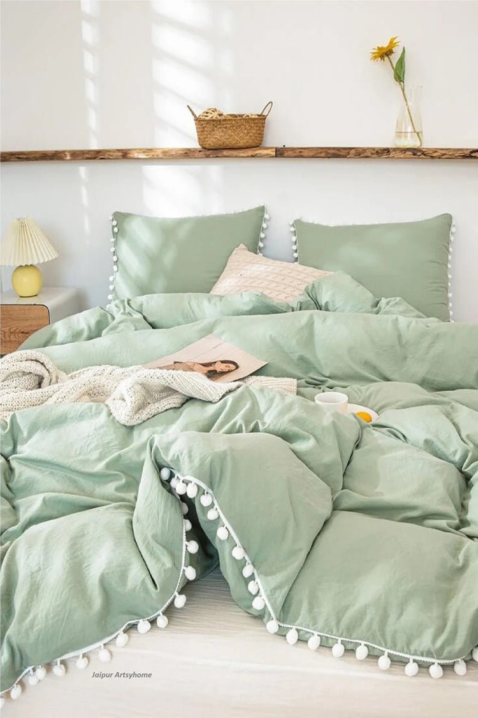 Sage Green Color Luxury Cotton Bedding Quilt Comforter Cotton - Etsy