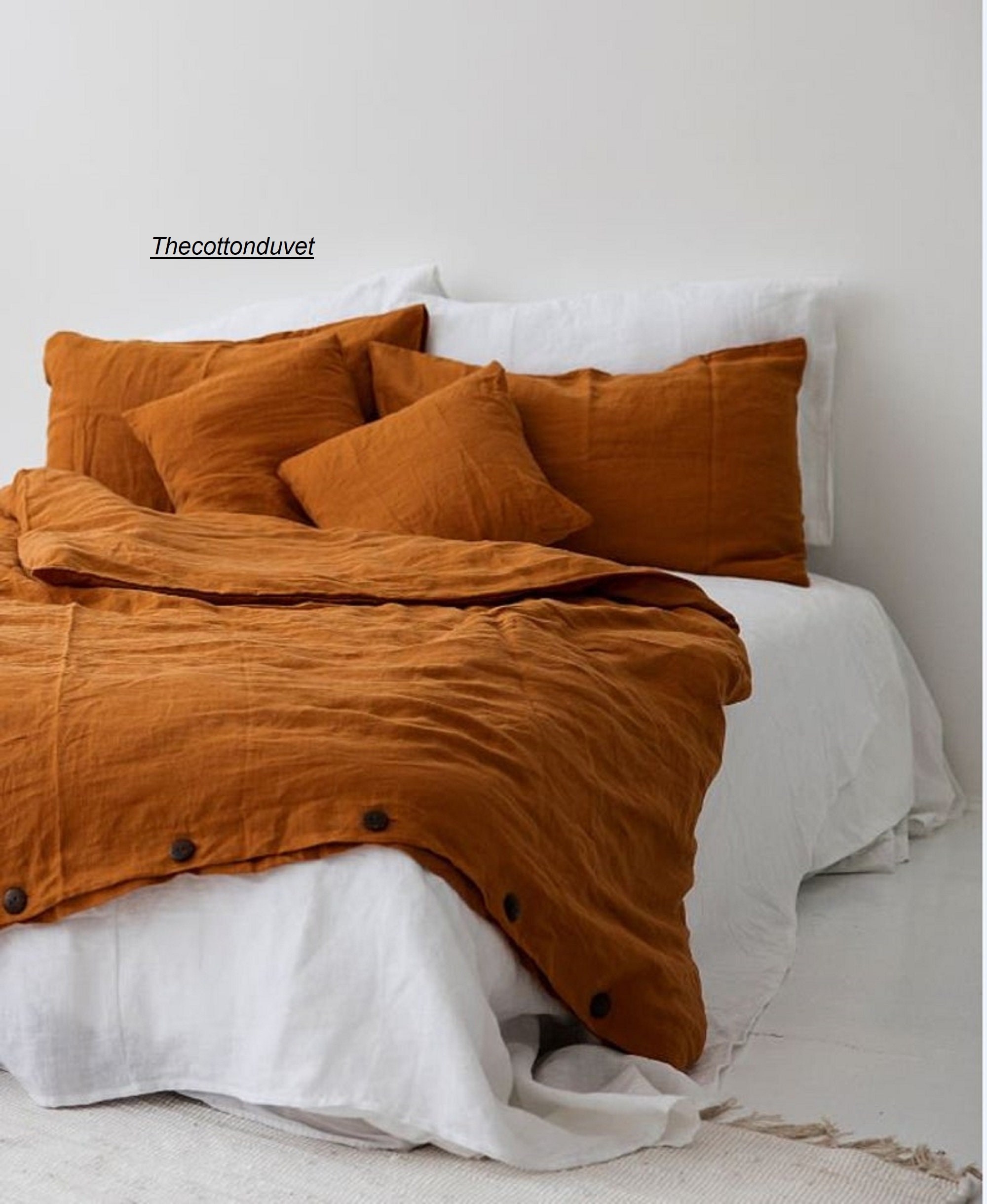 Cinnamon color Cotton Duvet Cover set Washed Cotton Duvet Etsy