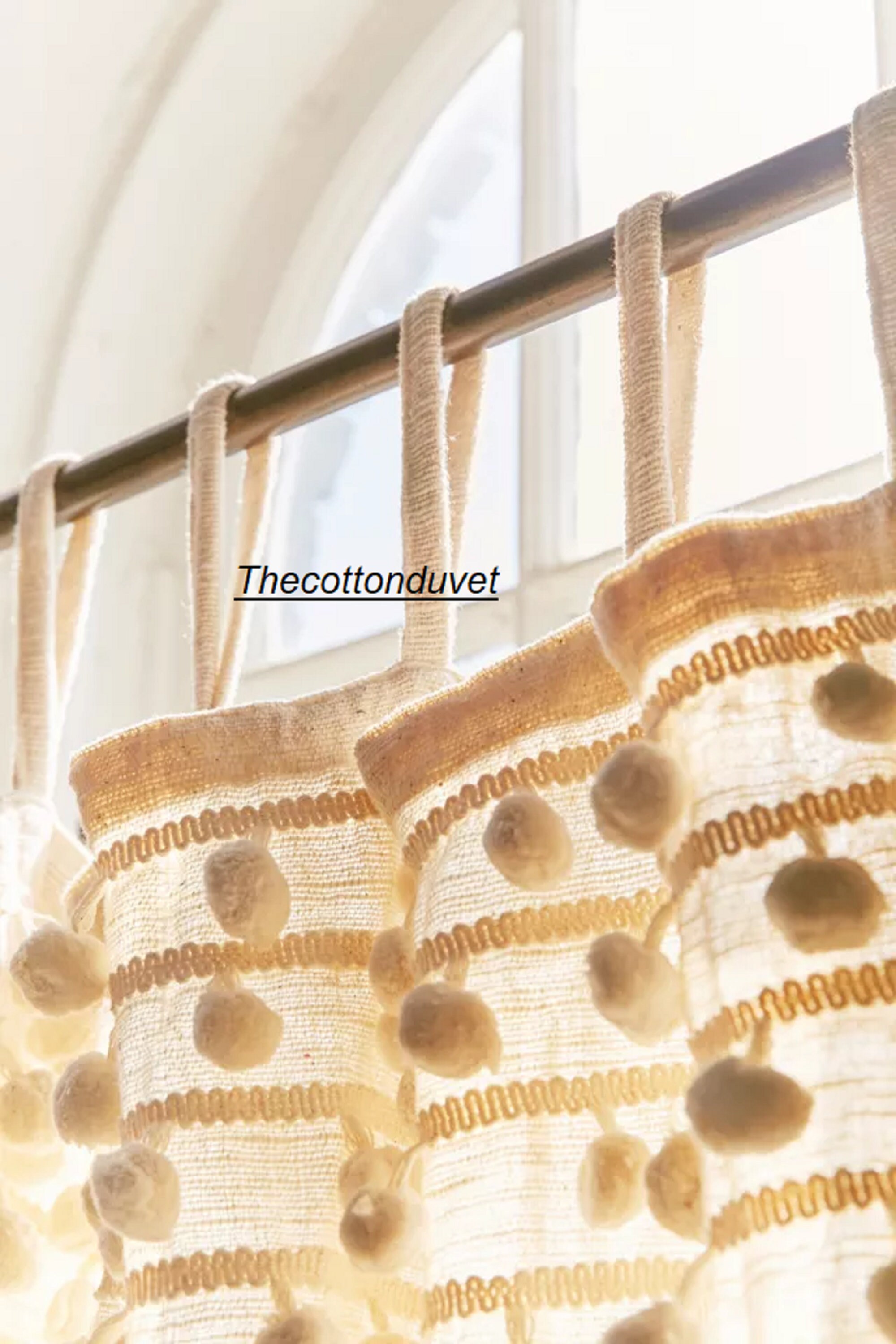 Cream Color Curtains Jumbo Trimming Pom Pom curtains Bedroom Etsy