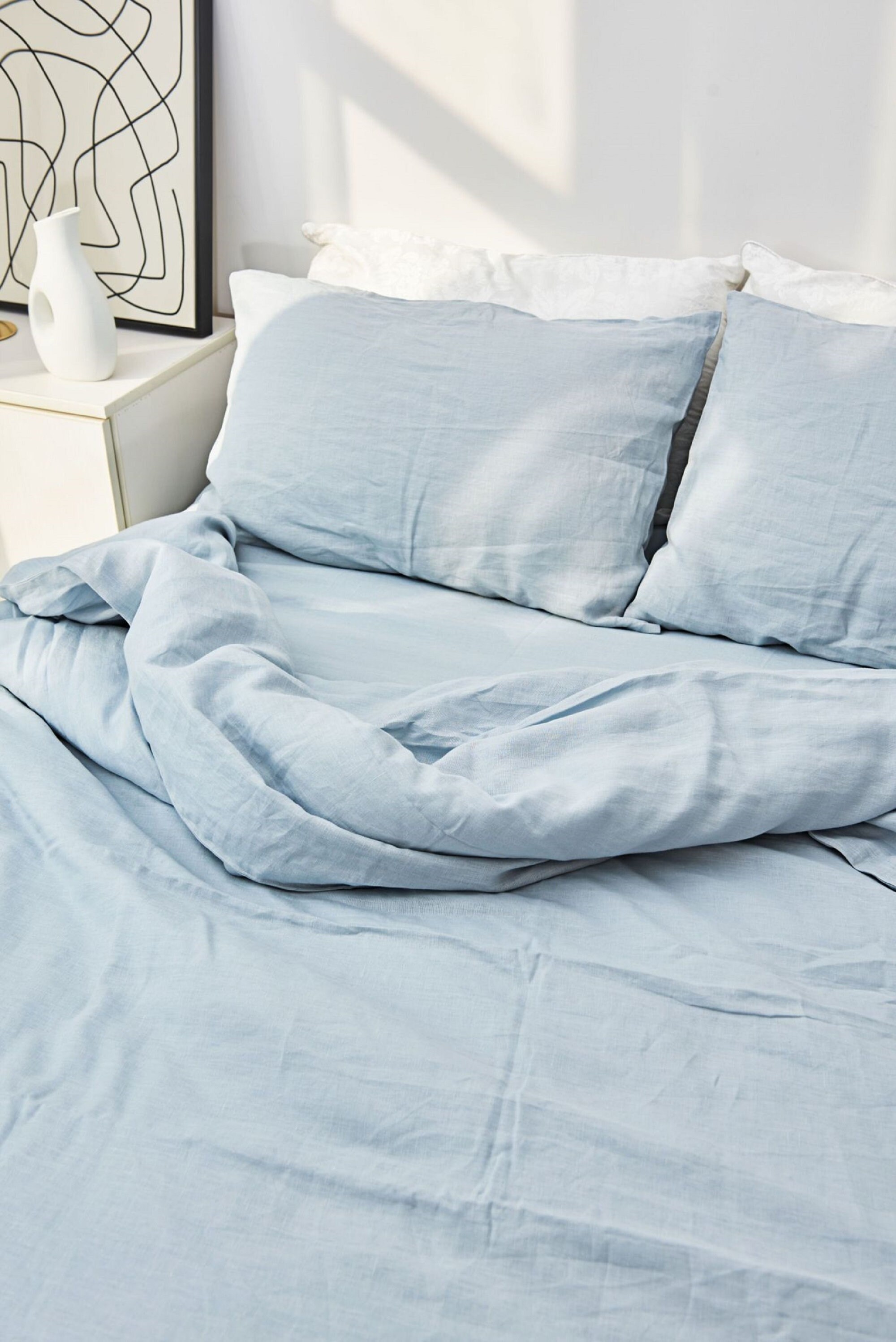 Dusty Blue Duvet Cover Linen Duvet Cover Linen Bedding With Etsy