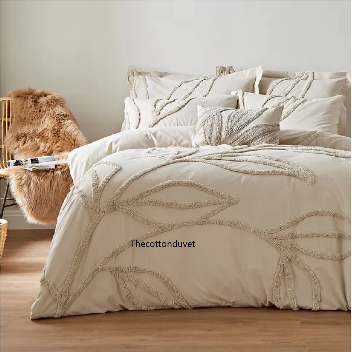 3 Pieces Set Cotton Tufted Duvet Cover Boho Bedding 100 Etsy